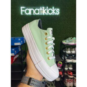 Converse Chuck Taylor Platform OX Womens Size 8.5 Shoes Light Green White 171210